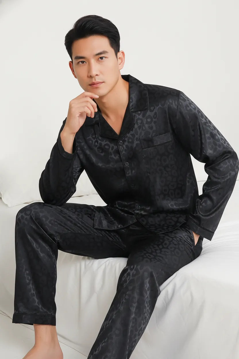 Pyjama en Satin Noir